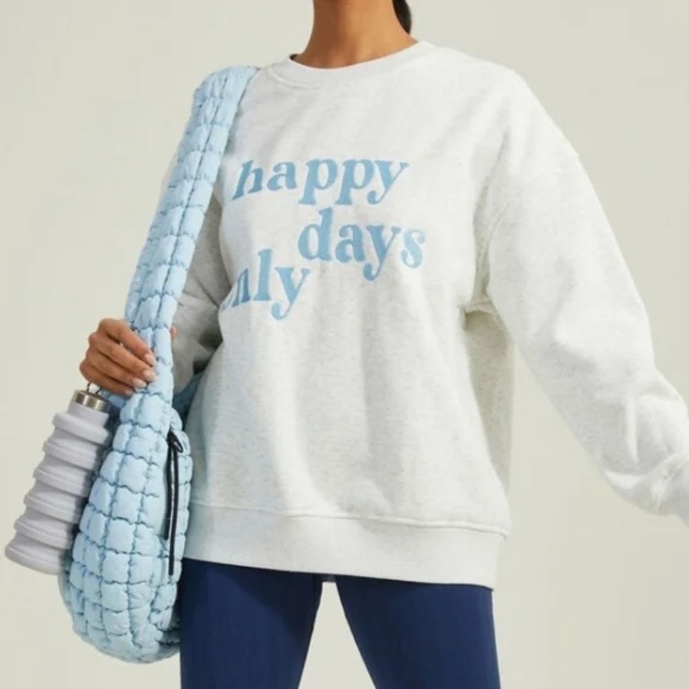 Altar'd State Happy Days Only Blue Embroidered Sweatshirt